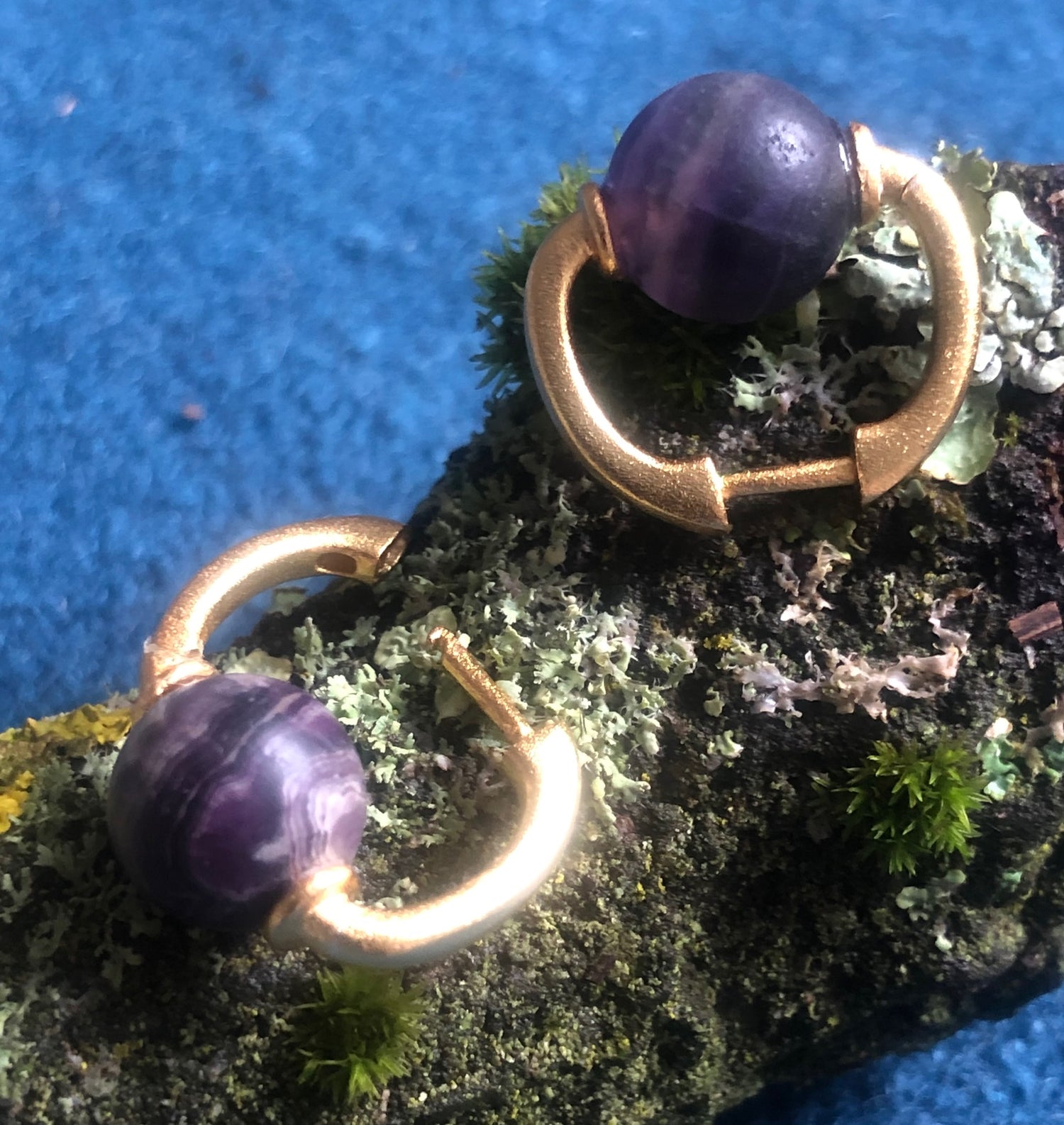 14ct Gold Fluorite Earrings