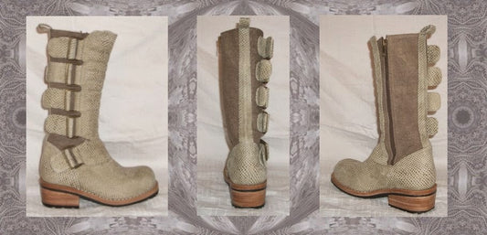 Hemp / Leather Biker Boot
