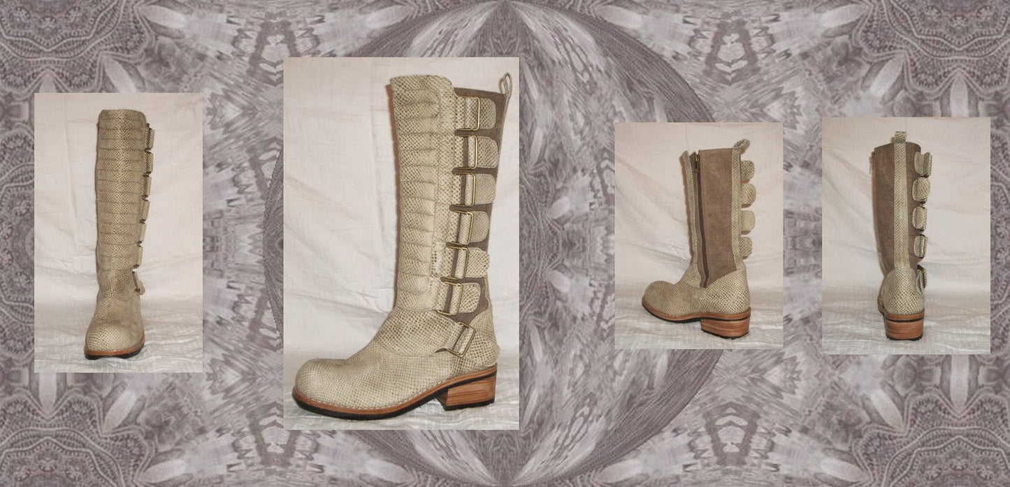 Hemp / Leather Biker Boot