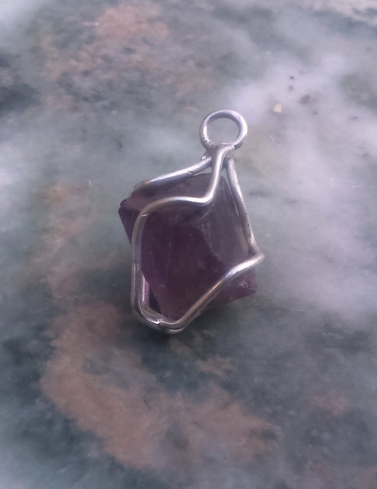 Pendants - Fluorite Encased  in EcoSilver