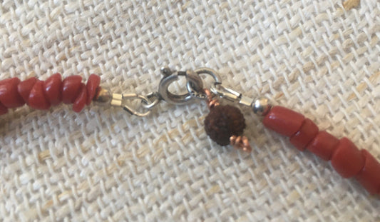 Red Coral necklace & EcoSilver Coral Pendant with 925 clasp.