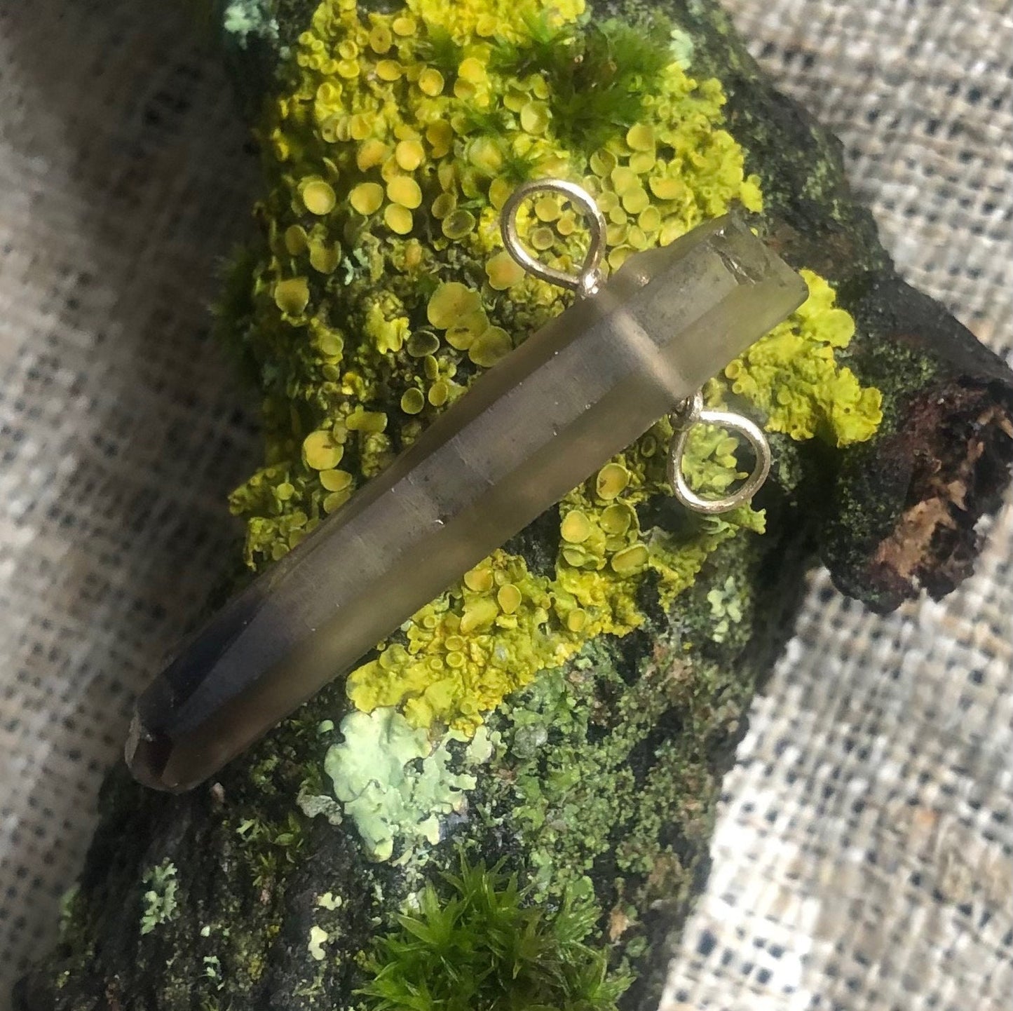 Smokey Quartz Crystal & 9ct Yellow Gold Pendant (EcoOre)