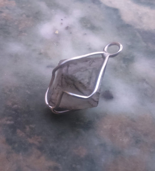 Pendants - Fluorite Encased  in EcoSilver