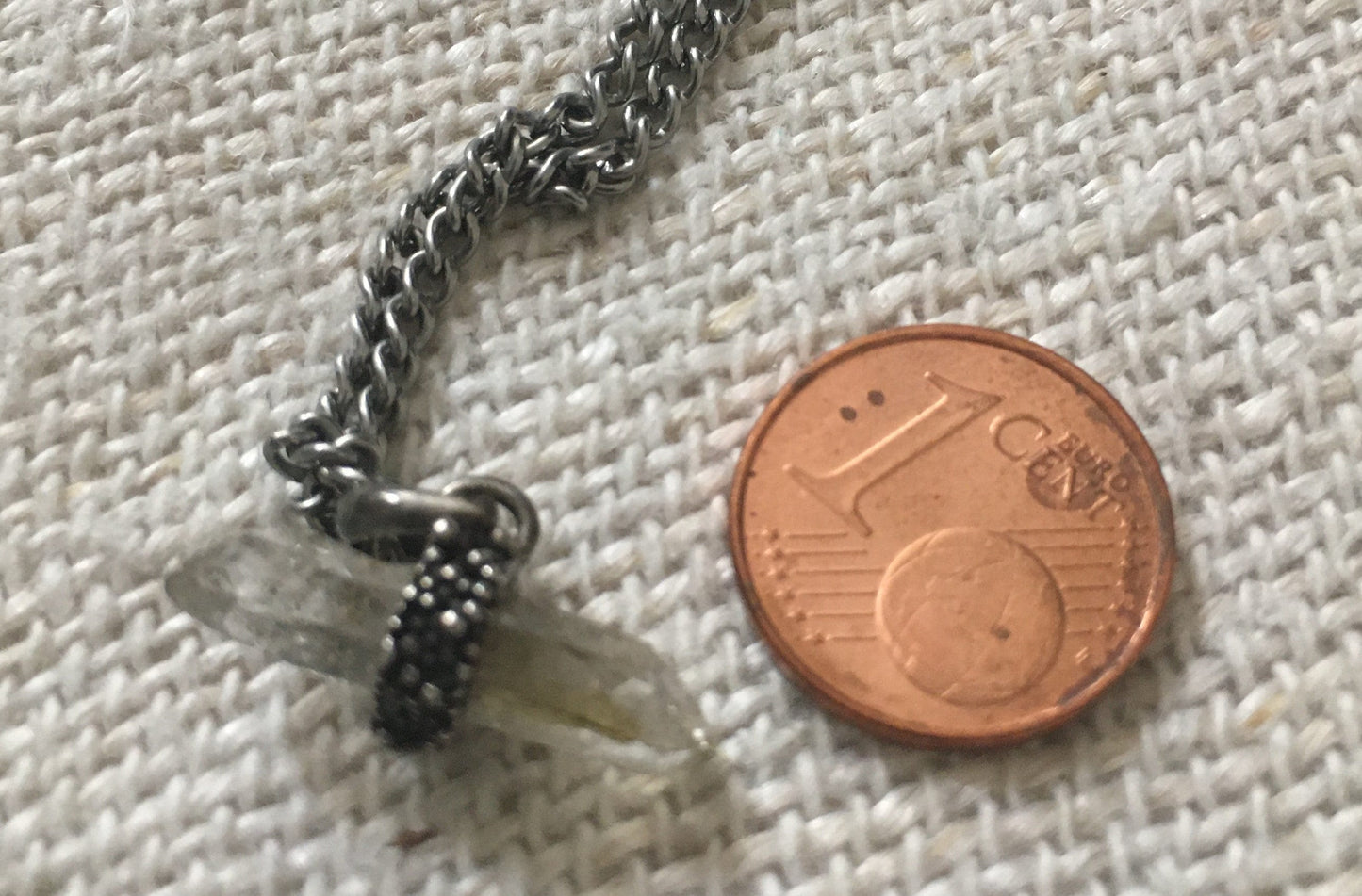 Pendant - Crystal held in a Silver Band