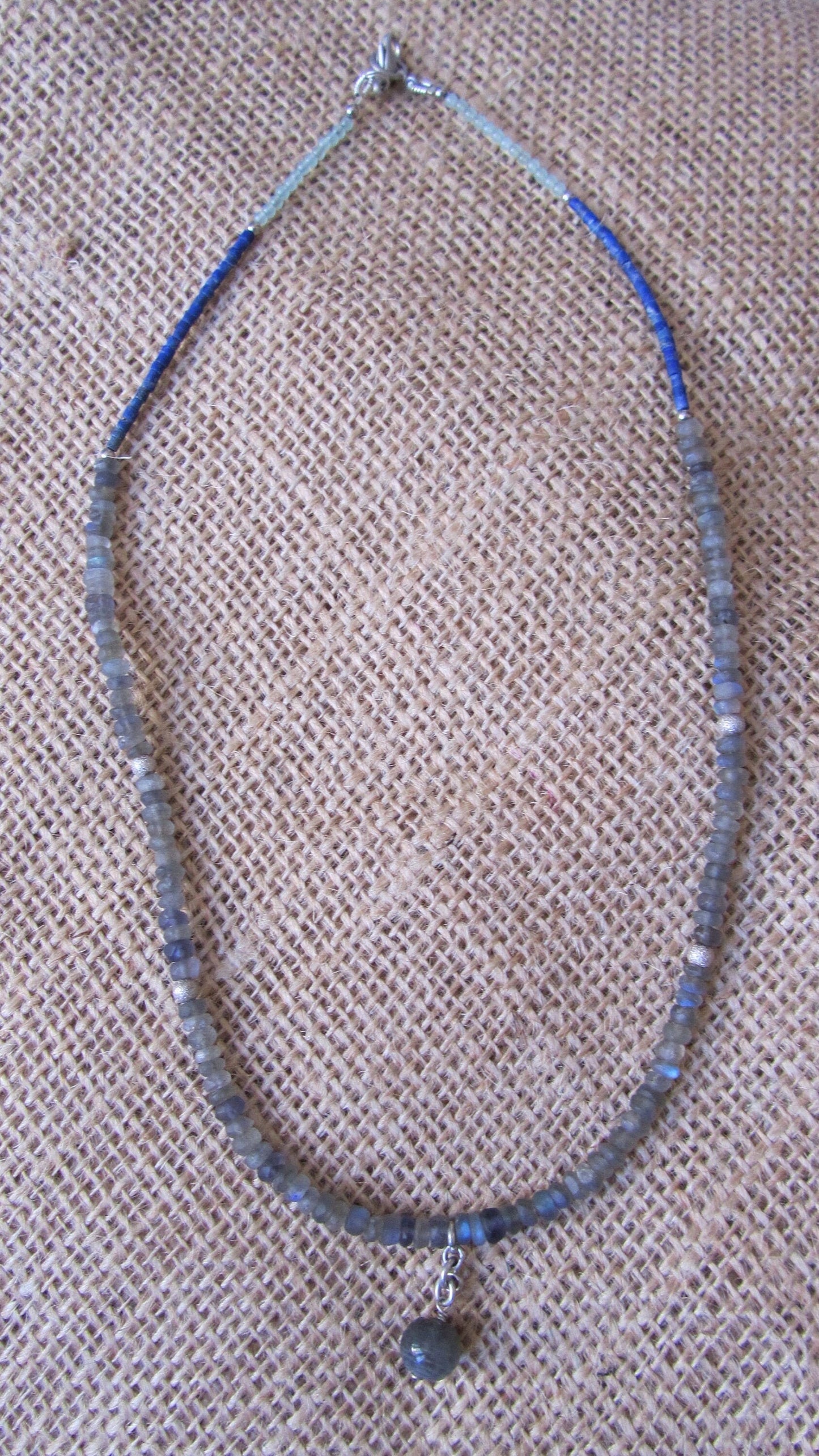 Labradorite, Lapis Lazuli & Aquamarine Necklace